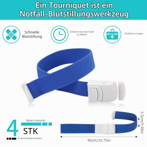 Pack of 4 Storage Pants, Suitable for Outdoor Emergency Nursing | Tourniquet, vein stem, first aid compression band for home, adoption ABS, nylon, spandex. Made of