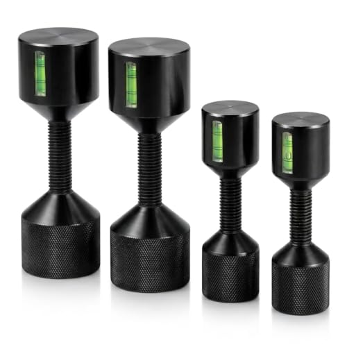 4 Pcs Two Hole Pins Detachable Pin Set with Built-in Level ,Aluminum Flange Alignment Pins, 1-1/8" & 1-5/8" Diameter, Fitting Tools for Pipe Welding (Black)