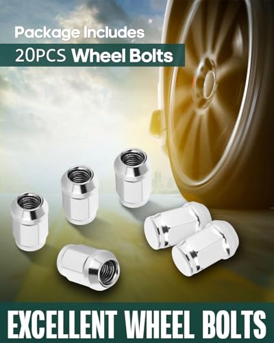 SCITOO M12x1.5 Lug Nuts 1.395 inch Length for Acura,for Cadillac Lug Bolts Chrome 20 Pack - Ford Fusion
