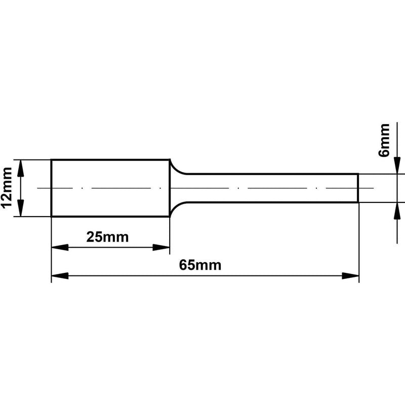 Ultra Co Coated Carbide Burr 12mm (Metric) Diameter with 6mm Metric Shank, (Specially with Chipbreaker) TJR... (Cylinder)