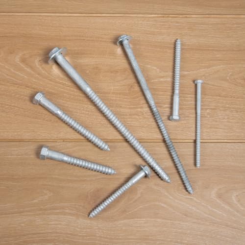 3/8" x 6" Lag Bolts (50 PCS) Lag Screws for Wood, Hot Dip Galvanized, Heavy Duty Hex Head with Washers 3/8" x 6"