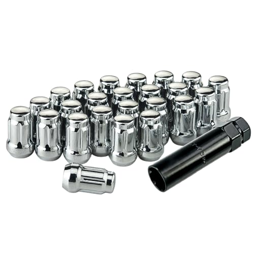 49034-04-20AM Chrome 1/2"-20 Spline Lug Nut with Key, 20 Pack