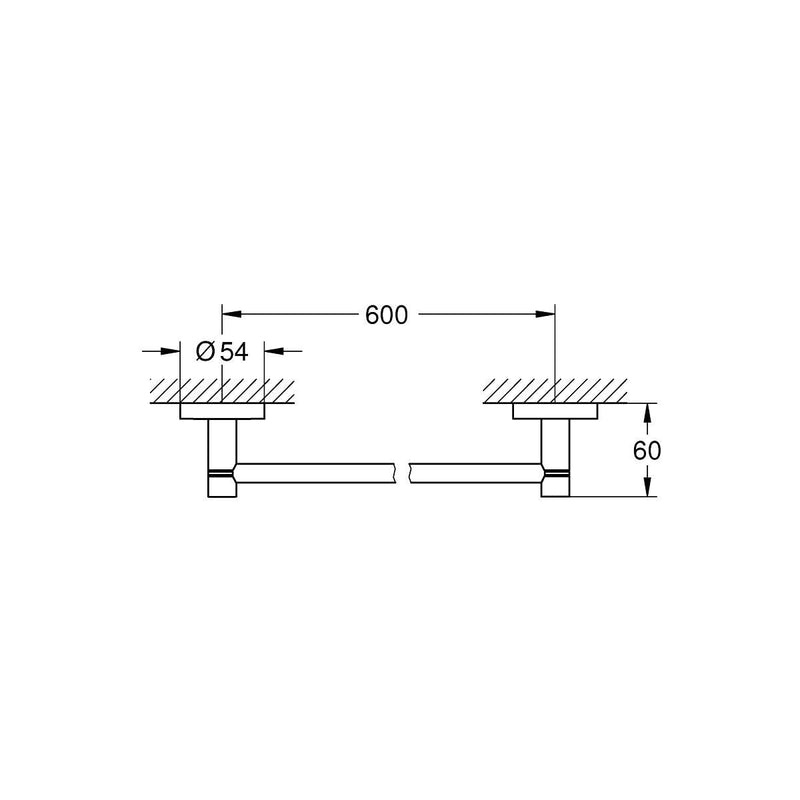 Essentials 24 Inch Towel Bar, Brushed Nickel Infinity