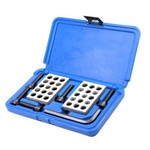 Pair 1 x 2 x 3-Inch Parallel Blocks Set 23 Holes 0.0001 Precision