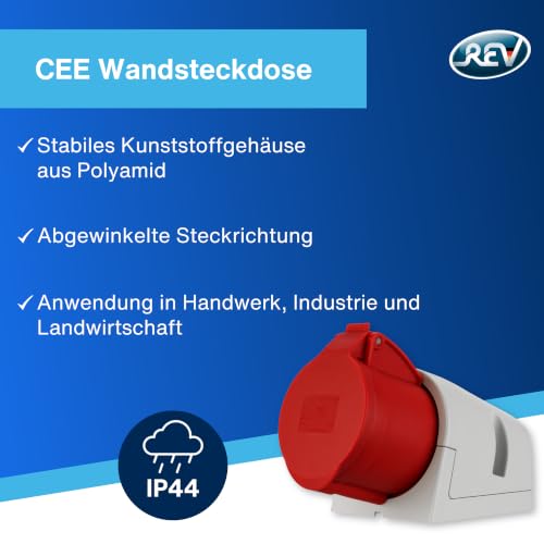 REV Ritter Plug IP44 Female (16 A), 100 x 50 x 50 cm 2-100 x 50 x 50 cm Wall socket