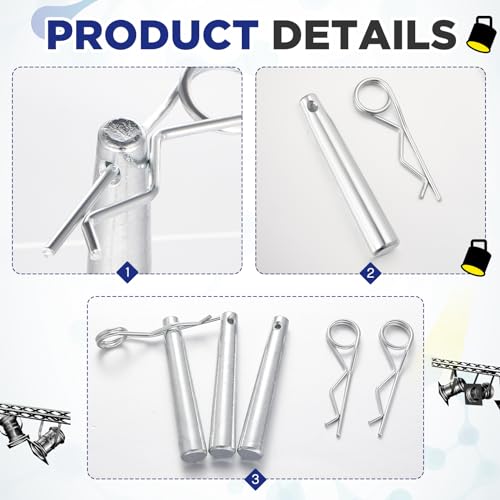 Tandefio 30 Sets Cotter Pins Assortment Kit with R Clip Heavy Duty Hitch Pins Truss Accessories for Hitch Lock Systems
