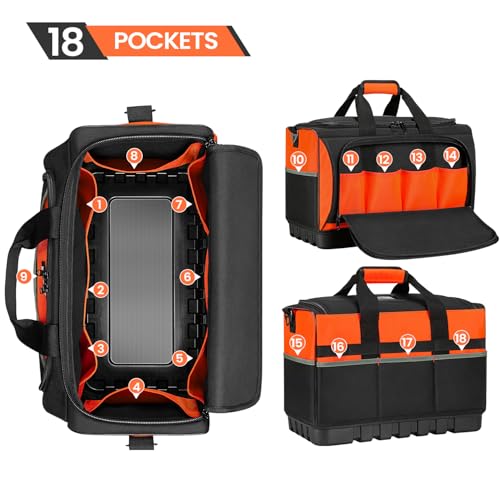 Wide Mouth Tool Bag With Small Tool Pouch