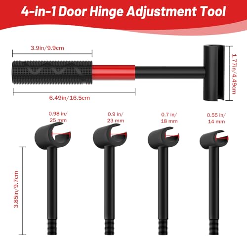 4-in-1 Door Hinge Adjustment Tool, Hinge Gap Adjusting Wrench Fits 14-25mm 4-in-1