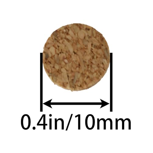 MEETOOT 1400pcs 0.4 * 0.06 inch Self-Adhesive Cork Dots, Flat Round Self-Adhesive Cork Points, for Cabinets, Desktop Items, Anti-Scratch, Furniture, Electronics