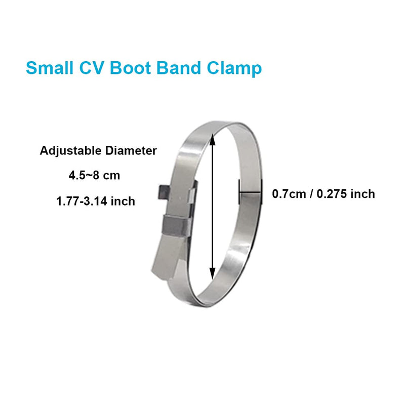 Drive Shaft CV Boot Band Clamps - Axle Boot Clamps Universal Adjustable Stainless Steel CV Boot Clamp for CV Boots & Joints 24Pcs(12pcs Large+ 12pcs Small)