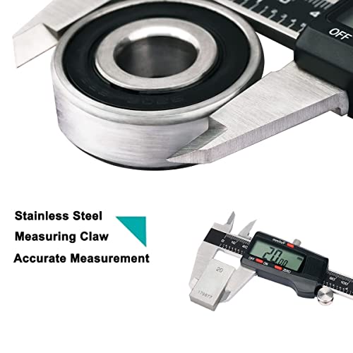 Kynup Caliper, Digital Caliper, Caliper Measuring Tool with Stainless Steel, Easy Switch from Inch Metric Fraction, Large LCD Screen, IP54 Waterproof Protection Design