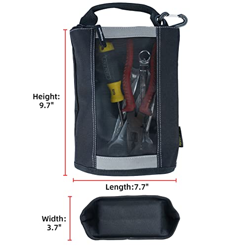 Melo Tough Multi Small Tool Pouch Zipper Bag + Canvas Fastener Bag Small Tool Pouches with Carabiner Clip