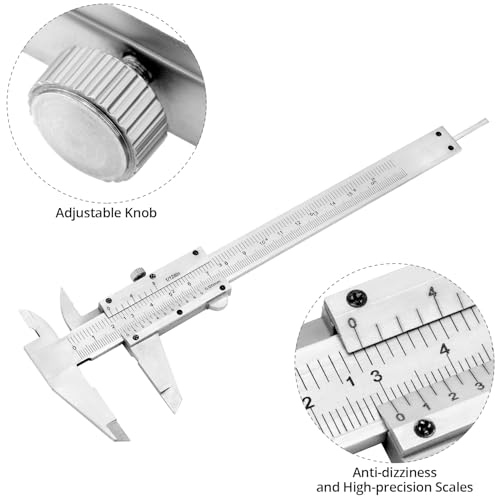 QWORK Vernier Caliper, High Precision Vernier Caliper 6"/150mm, 0.05mm/1/128" Tolerance Caliper with Locking Screw for Versatile Measurements