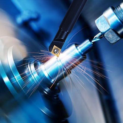 3/8" 10mm Indexable Lathe Turning Tool 21Pcs Kit for Turning 7pcs 3/8" 10mm Shank +14pcs Inserts