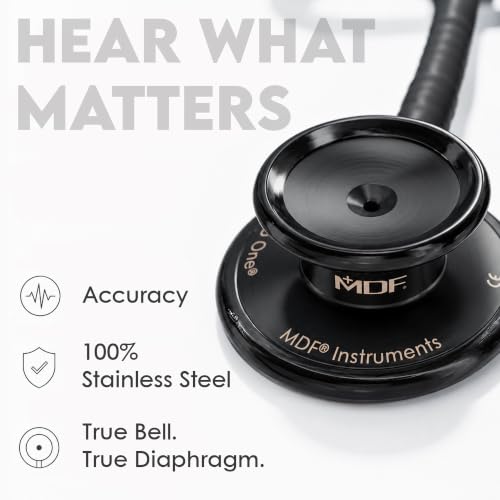 MDF Instruments MDF777 MD One Premium Stainless Steel Dual Head Stethoscope Blackout