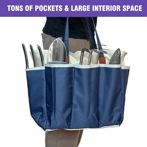 Gardening Tool Set, 10-Piece Heavy-Duty Aluminum Garden Tools with Non-Slip Handles and Large Tool Bag with Storage Pockets, Durable Hand Gardening Tools - Perfect Gardening Gift for Men and Wome