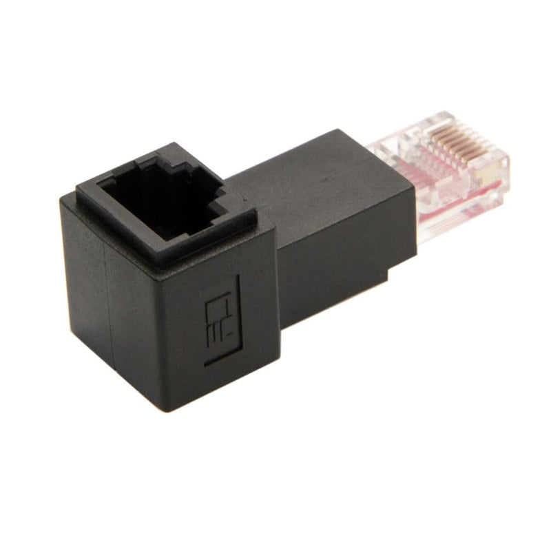 xiwai RJ45 Up Angled 90 Degree 8P8C FTP STP UTP Cat 5e CAT6 Male to Female LAN Ethernet Network Extension Adapter