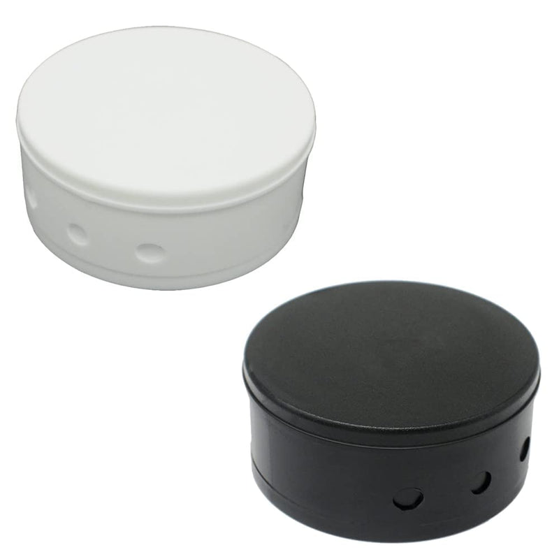 2x cover box ø 70x31mm plastic junction box matt incl. wood screws and 3-hole strain relief (black) black