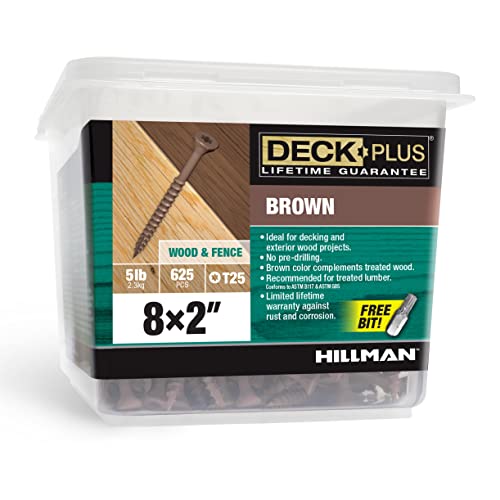 Deck Plus Wood Screws, Brown Exterior, 2-1/2" x #10 & 2" x #8, 5lb Bundle Screws + SCREWS,49005