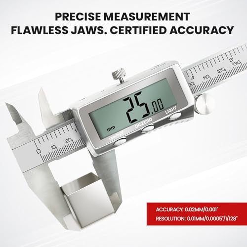 Digital Caliper, Rechargeable Calipers 12 inch with Backlight LCD Screen, All Metal Caliper Measuring Tool with MM/in/F Conversion, Auto Off Micrometer for Jeweler/Woodworking/DIY/Household 12 IN