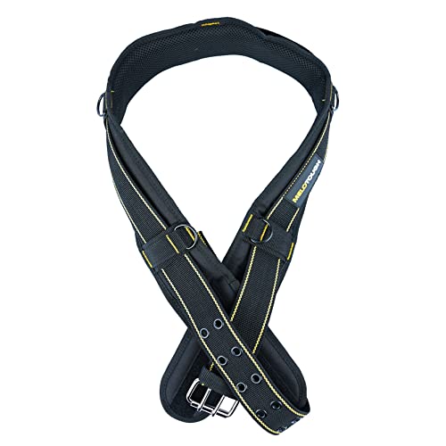 MELOTOUGH Tool Belt Suspenders Contruction Bag Suspenders Heavy Duty Padded Work belt Suspenders + Tool Belt with D ring for men Adjustable for 32"-50" Waists