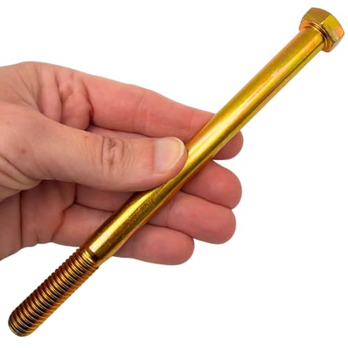 1/2"-13 x 7 Grade 8 Hex Bolts (4-Pack) SAE J429 High-Strength Coarse Thread Fasteners for OEM, MRO & Industrial Applications | 7.0" Yellow Zinc Plated Bolts Only 4