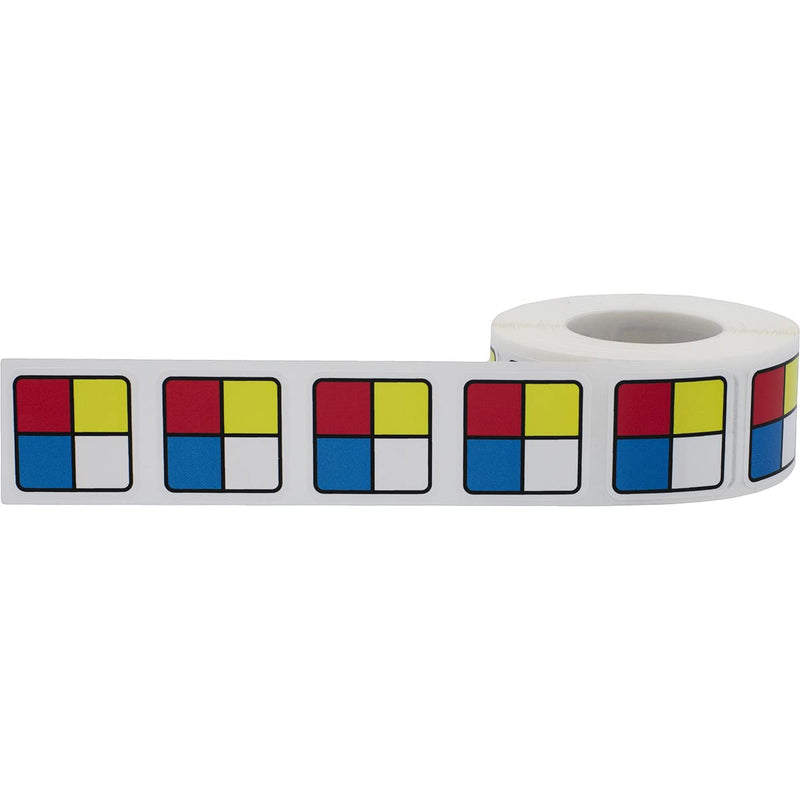Square NFPA Mini Labels, 1 Inch Square, 500 Total Labels per Roll