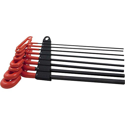 Dynamic Tools 8 Piece 9" Long T-Handle Handle, Metric Hex Key Set, 2mm - 10mm