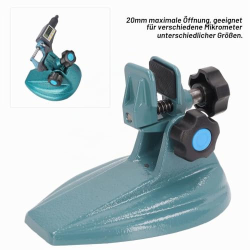 Buachois Micrometer Stand, Micrometer Stand Holder Precision Outside Micrometer Holder Adjustable Alloy Steel Holder Internal Micrometer Base Stand for Micrometer up to 4 Inch