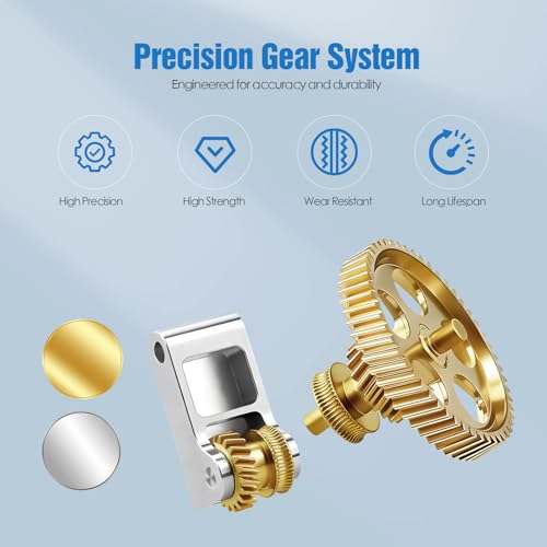 Extruder Gear for Bambu Lab X1 / X1C / X1E / P1P / P1S, Precision Brass Gear with Lightweight Aluminum Arm, Wear-Resistant Upgrade for Stable & Consistent Extrusion – 3D Printer Accessories X1/X1C/X1E/P1P/P1S