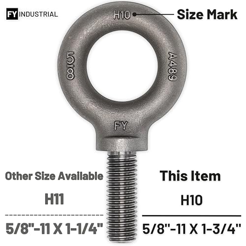3 Pcs Lifting Shoulder Eye Bolts 5/8"-11 X 1-3/4" 5/8"-11 X 1-3/4" Self Colored 3