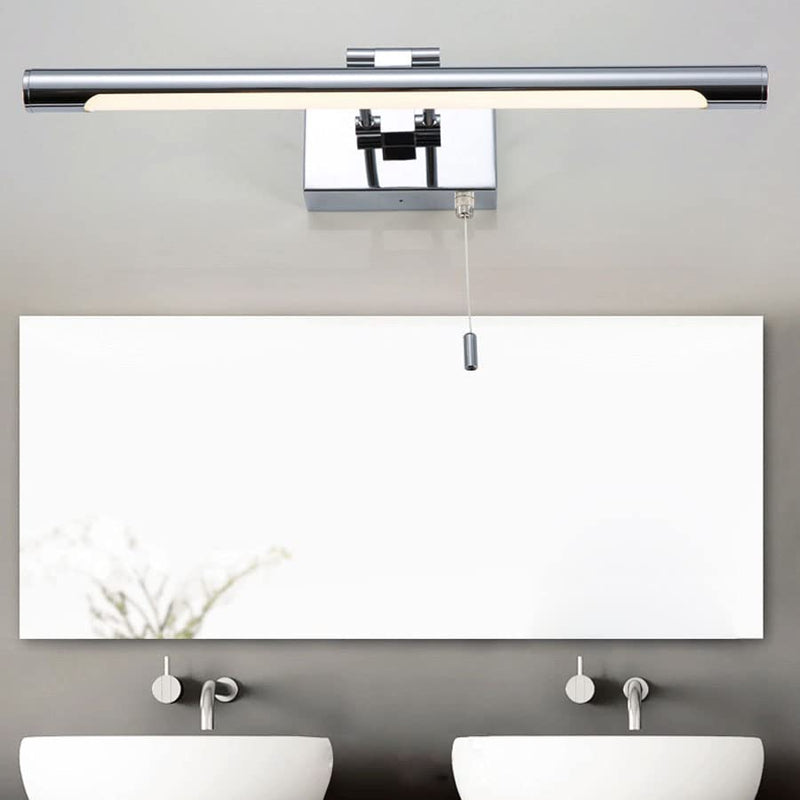 Bar LED Modern Bathroom Vanity Light 5W - Bathroom Lighting Fixture Over Mirror Lamp Chrome Finished Wall Sconces Make Up Vanity Light Fixtures with Pull Chain Switch On/Off, 13.77" 6000K