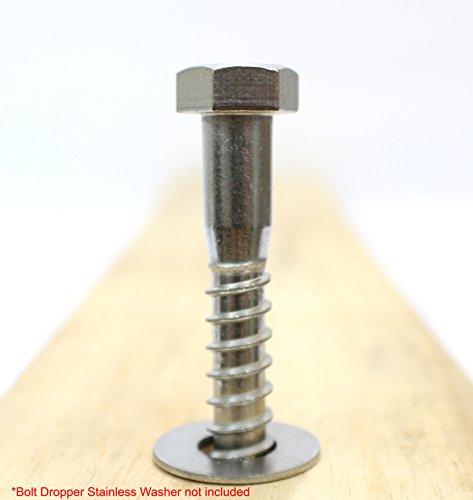 3/8" x 3" Stainless Hex Lag Bolt Screws, (25 Pack) and 3/8" Stainless Flat Finish Washer 7/8" OD (100pc) by Bolt Dropper,304 (18-8) Stainless Steel.