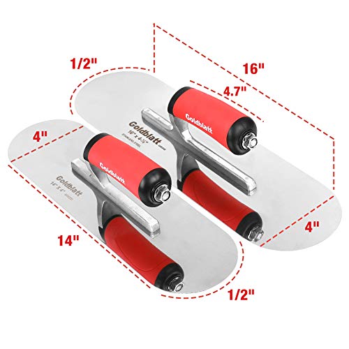 Goldblatt 2 Pieces Stainless Steel Pool Trowel for Concrete Finishing