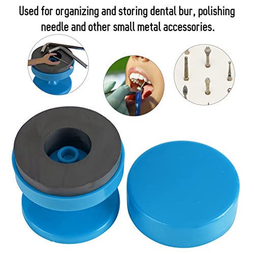 Magnetic Dental Drill Holder, Portable Professional Dental Drill Tray, Cupule Organiser, Drill Stand, Suction Plate for Dentist Lab Instruments, Metal Accessories (Blue) Blue