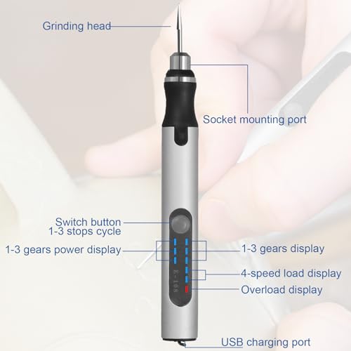40PCS Electric Engraving Tool Kit, Mini Engraving Pen, USB Rechargeable Mini Engraver with 20 Drills and Templates, Etching Pen, Electric Carving Tools for Glass Wood Metal Stone Nails Jewelry