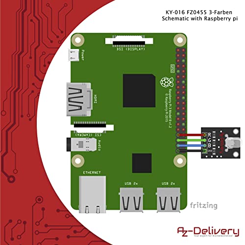 AZDelivery 3 x KY-016 FZ0455 3-Colour RGB LED Module 3 Colour Compatible with Arduino and Raspberry Pi Includes eBook