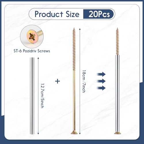 20 Pcs 7'' Gutter Screws with Metal Ferrule Durable Gutter Nails and Roof Gutter Nails Spikes Easy to Install Secure Gutter Fasteners for Renovation and Maintenance of gutters 20