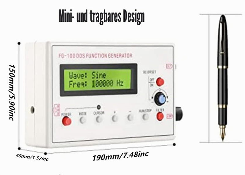 Frequency Generator, DDS Function Generator, Signal Generator, FG-100 DDS, 1HZ-500KHz Function Low Frequency Signal Generator Sawtooth Sine Waveform