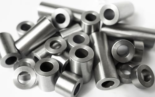 Steel Spacer 1" OD x 1/2" ID, Round Spacer Unthreaded Standoff Bushing Plain Finish, Fits Screws, Bolts 1/2" or M12, Metal Spacers Online (2" Length, 5 Pack) 2" Length