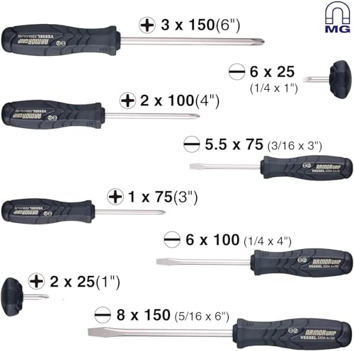 VESSEL ARMOR GRIP Screwdriver 8PC. Set Previous