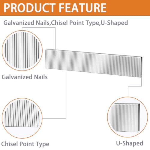 18 Gauge 1/4" Narrow Crown Staples,1/2",3/4",1",1-1/4",1-1/2":4000pcs 5Sizes(1/2",3/4",1",1-1/4",1-1/2")---4000pcs