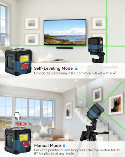 Laser Level, RockSeed Cross Line Laser with Self-Leveling, Vertical and Horizontal Line, Rotatable 360 Degree, Carrying Pouch, Battery Included (40 Inch Tripod) 40 Inch Tripod