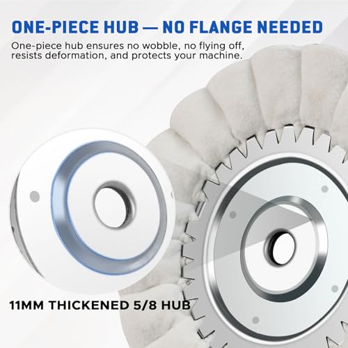 8" S-Shape Airway Buffing Wheel with 5/8" Arbor Flange-Free Hub & 5-Color Polishing Compound Set, Complete Metal Polishing Kit for Aluminum Stainless Steel Truck Wheels Rims Jewelry Glass