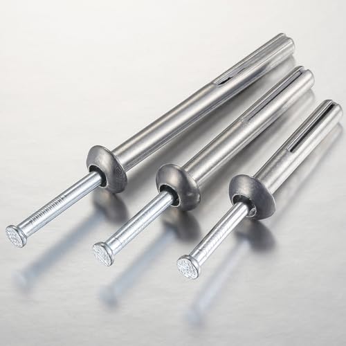 Wensilon 1/4x2 Hammer Drive Nail in Anchor (100pcs per Box) Cement hammering Anchors 1/4x2" Zinc alloy 100
