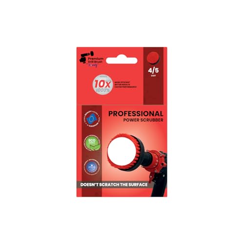 Premium Drill Brush, Stiff 2in1 10cm, Red, Outdoor and Garden