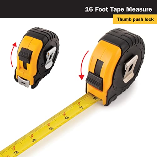 Titan 10916 Tape Measure with Easy-Read Standard Markings and Durable Case, 6-Piece Set, 16-Foot 6-Pack 16ft