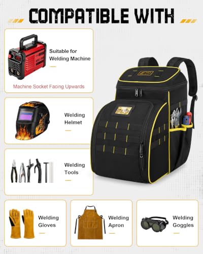 YARWO Welding Tool Backpack for Men, Tool Bag for Welding Tools and Helmet