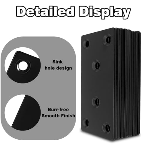 35‑Pack Flat Metal Brackets, 3.12" 304 Stainless Steel Brackets 35PCS-3.15'' Flat Plates