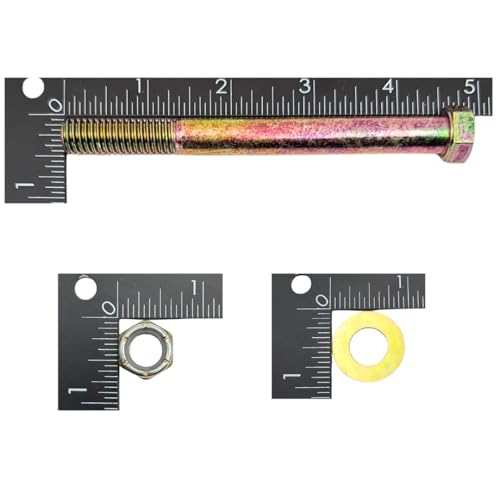 7/16"-14 x 4-1/2" Grade 8 Bolts (10-Pack) – Heavy-Duty Hex Bolts Includes Flat Washers & Nylon Lock Nuts – High-Strength SAE J429 Anti-Vibration 4.5" Coarse Thread Bolts 10 Bolts, Washers, Nuts